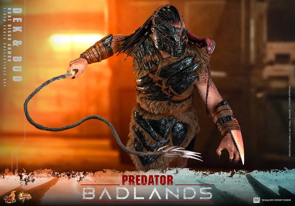 HOT TOYS - Predator: Badlands Movie Masterpiece Action Figures 2-Pack 1/6 Dek (Bone Bison Armor) and Bud