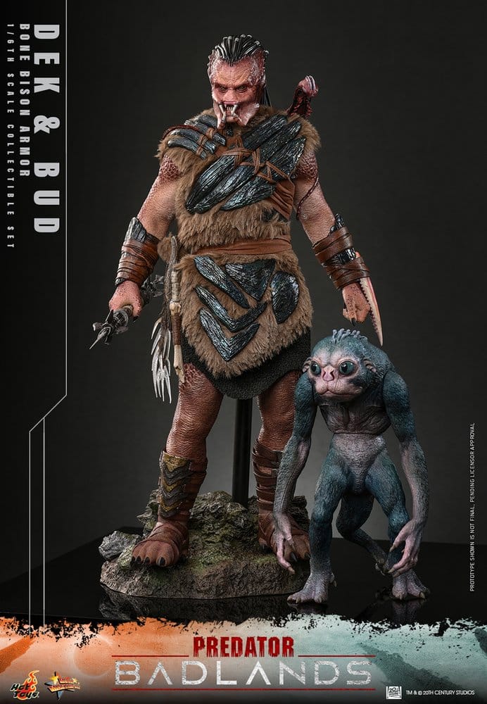 HOT TOYS - Predator: Badlands Movie Masterpiece Action Figures 2-Pack 1/6 Dek (Bone Bison Armor) and Bud