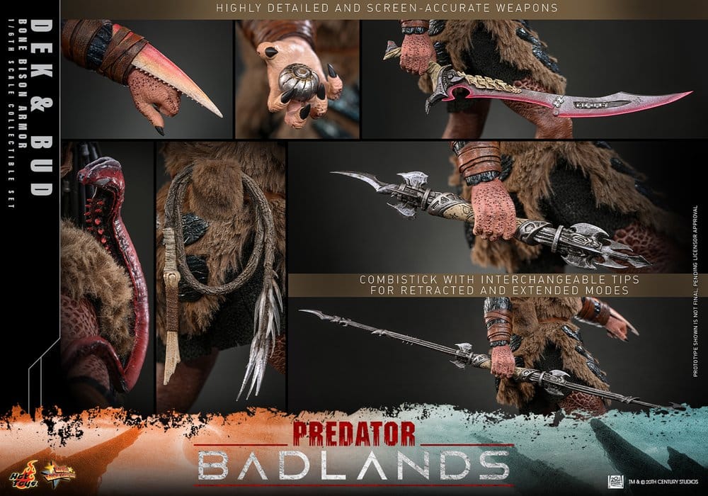 HOT TOYS - Predator: Badlands Movie Masterpiece Action Figures 2-Pack 1/6 Dek (Bone Bison Armor) and Bud