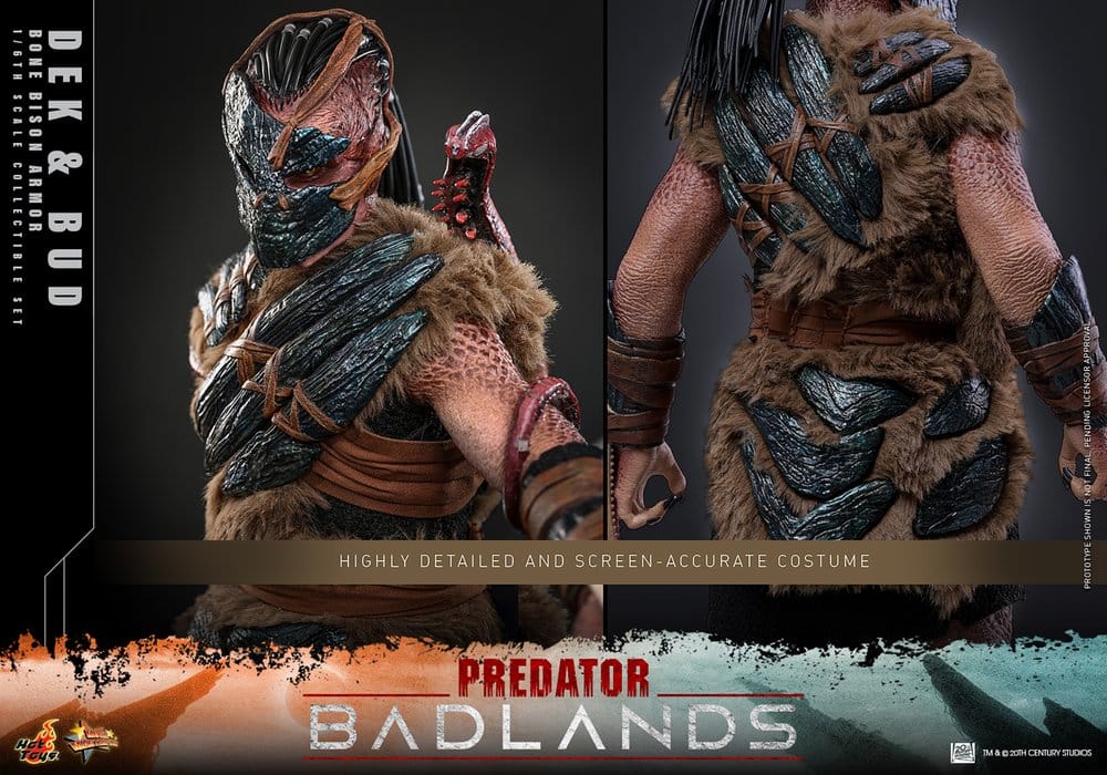 HOT TOYS - Predator: Badlands Movie Masterpiece Action Figures 2-Pack 1/6 Dek (Bone Bison Armor) and Bud