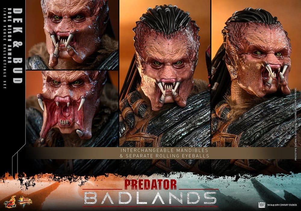 HOT TOYS - Predator: Badlands Movie Masterpiece Action Figures 2-Pack 1/6 Dek (Bone Bison Armor) and Bud