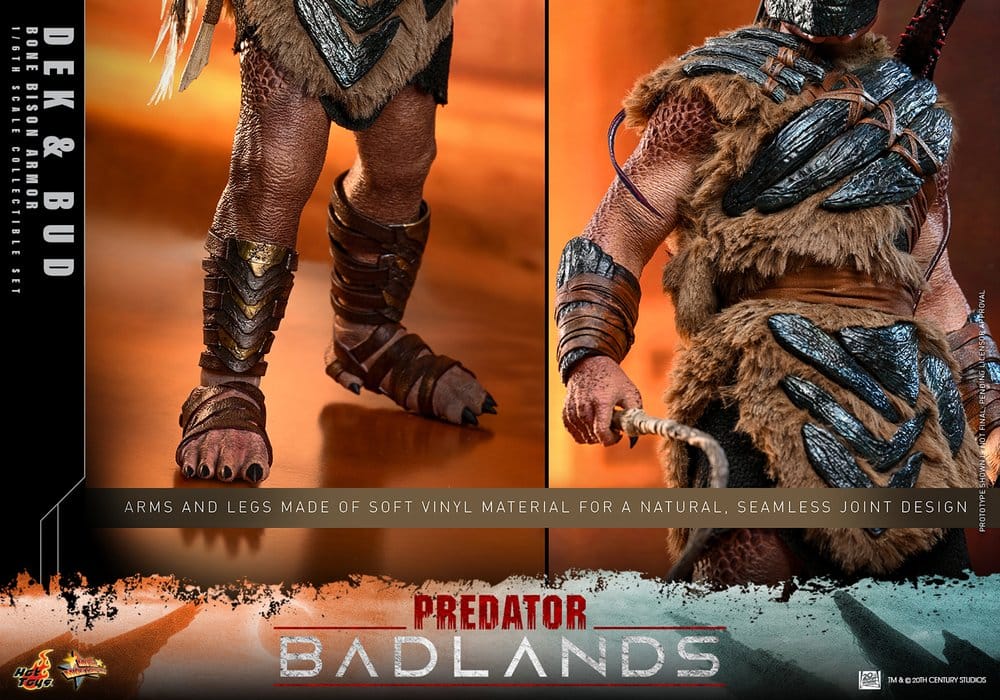 HOT TOYS - Predator: Badlands Movie Masterpiece Action Figures 2-Pack 1/6 Dek (Bone Bison Armor) and Bud