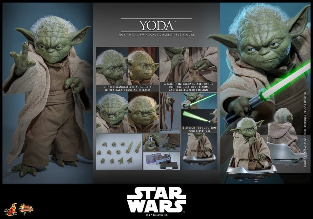 HOT TOYS - Star Wars: Revenge of the Sith Movie Masterpiece Action Figure 1/6 Yoda