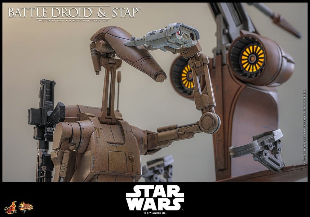 HOT TOYS - Star Wars: The Phantom Menace Movie Masterpiece Action Figure Set 1/6 Battle Droid & STAP