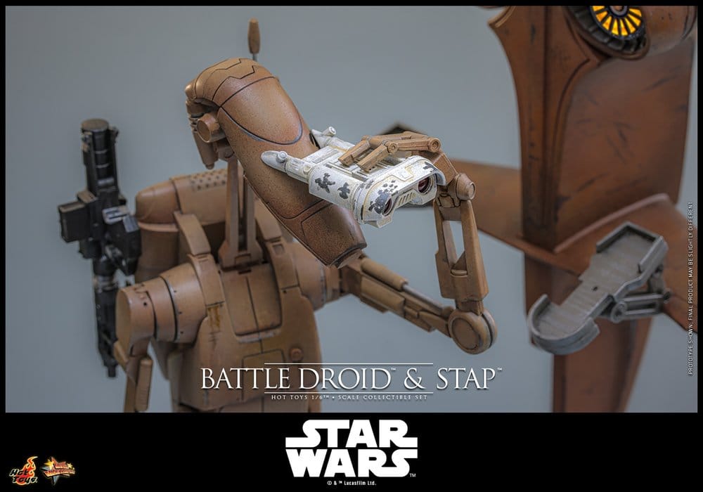 HOT TOYS - Star Wars: The Phantom Menace Movie Masterpiece Action Figure Set 1/6 Battle Droid & STAP
