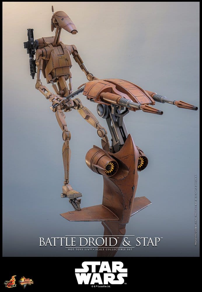 HOT TOYS - Star Wars: The Phantom Menace Movie Masterpiece Action Figure Set 1/6 Battle Droid & STAP
