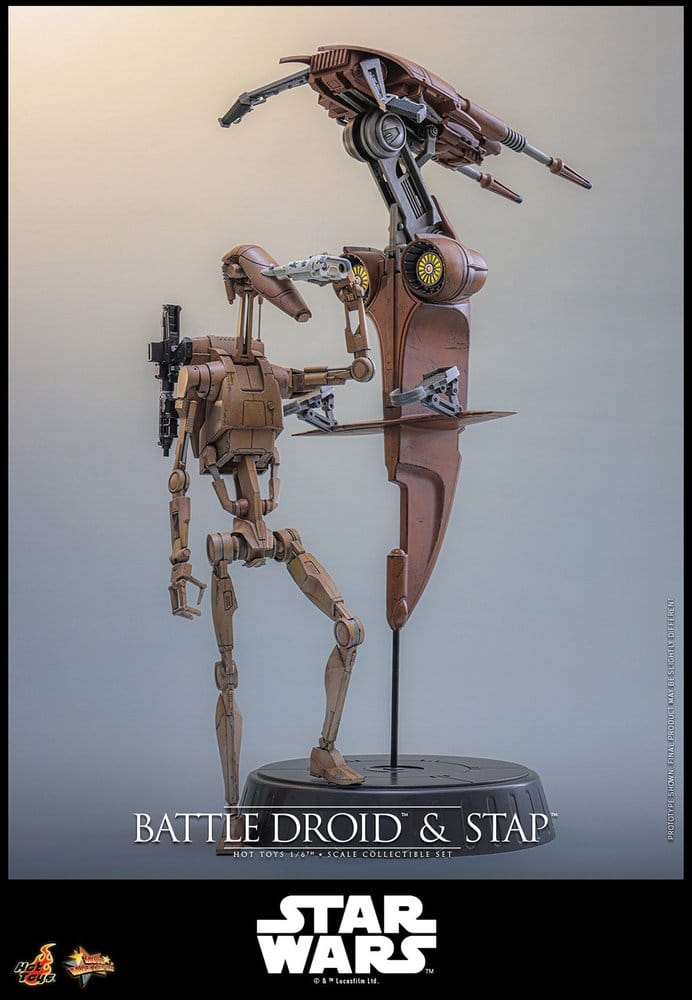 HOT TOYS - Star Wars: The Phantom Menace Movie Masterpiece Action Figure Set 1/6 Battle Droid & STAP