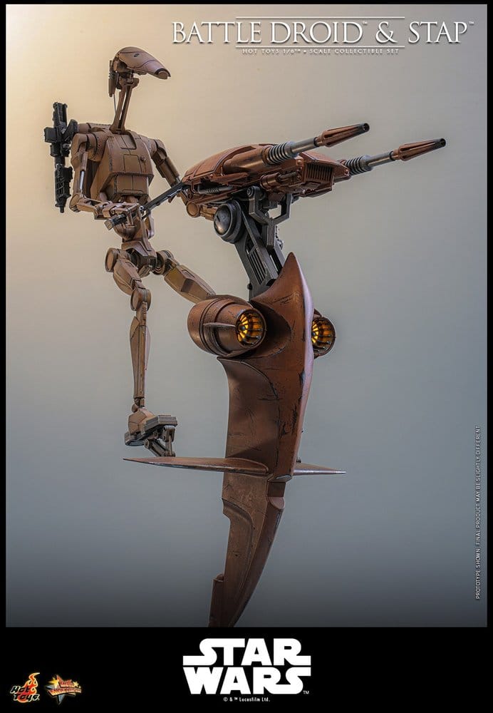 HOT TOYS - Star Wars: The Phantom Menace Movie Masterpiece Action Figure Set 1/6 Battle Droid & STAP