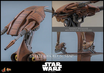 HOT TOYS - Star Wars: The Phantom Menace Movie Masterpiece Action Figure Set 1/6 Battle Droid & STAP