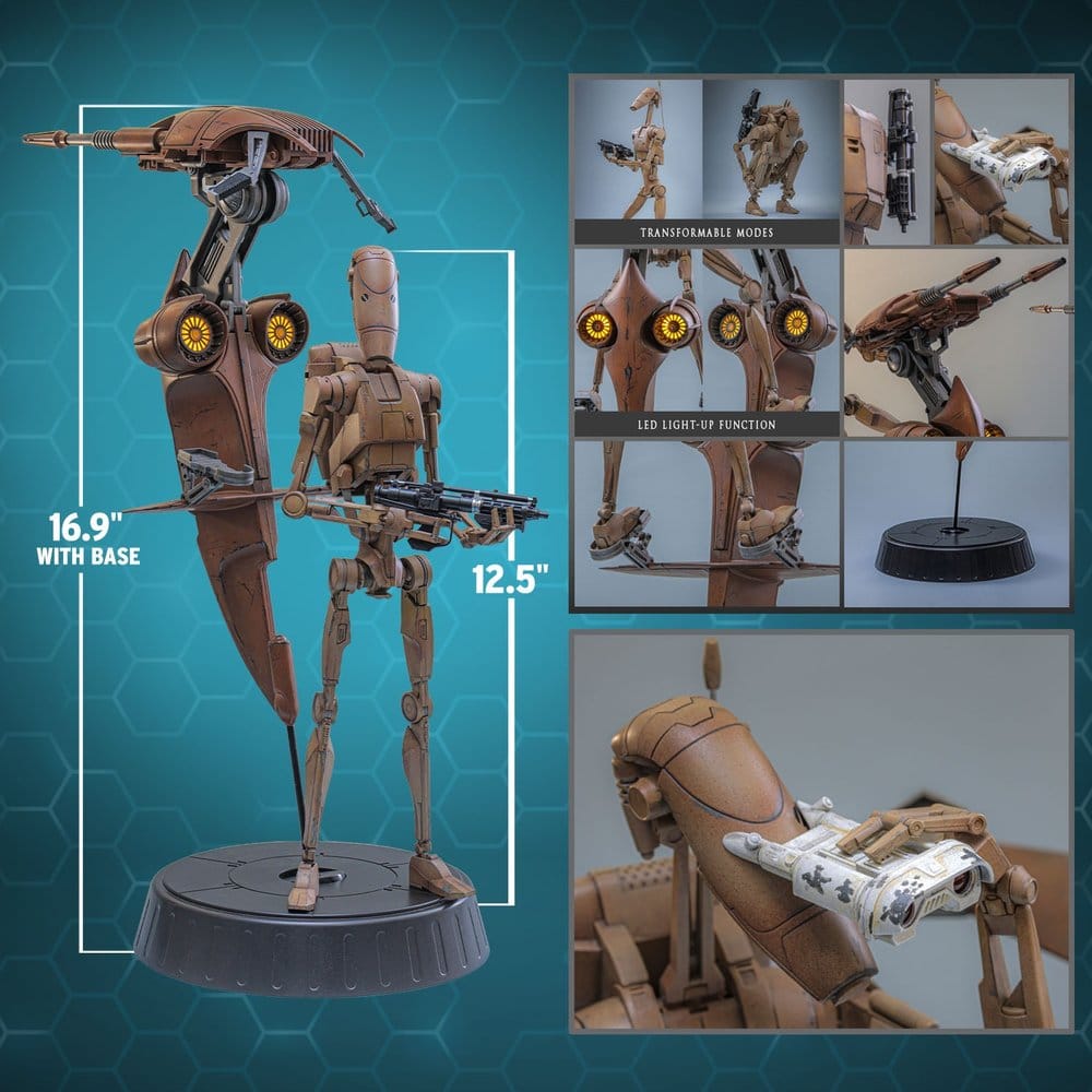 HOT TOYS - Star Wars: The Phantom Menace Movie Masterpiece Action Figure Set 1/6 Battle Droid & STAP