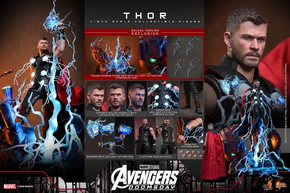 HOT TOYS - Avengers: Doomsday Movie Masterpiece Action Figure 1/6 Thor (Deluxe Version)