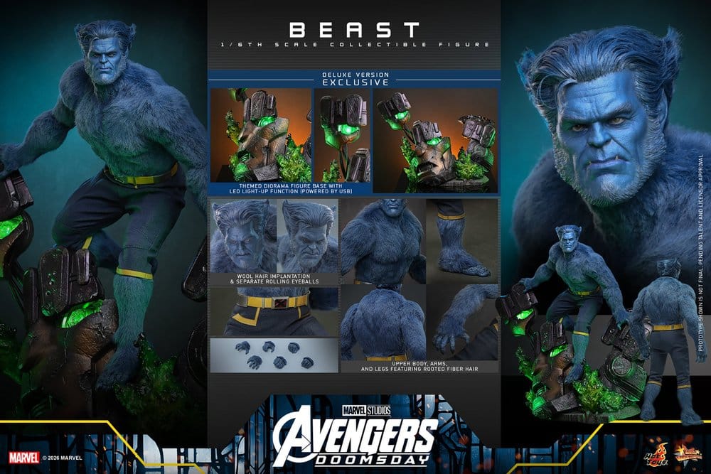 HOT TOYS - Marvel X-Men Movie Masterpiece Action Figure 1/6 Beast (Deluxe Version)