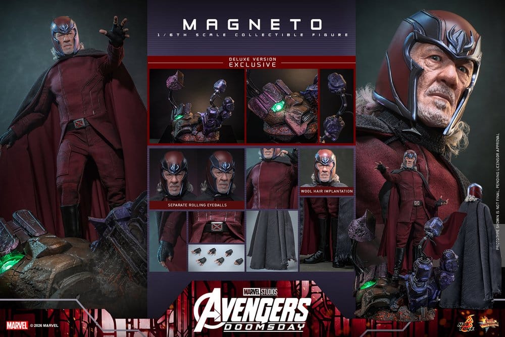 HOT TOYS - Avengers: Doomsday Movie Masterpiece Action Figure 1/6 Magneto (Deluxe Version)