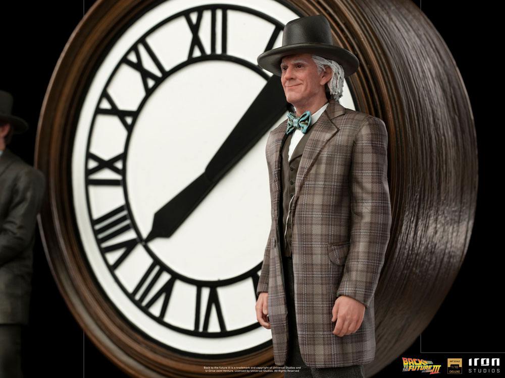 IRON STUDIO - Back to the Future III DeLuxe Art Scale Statue 1:10 Marty and Doc at The Clock