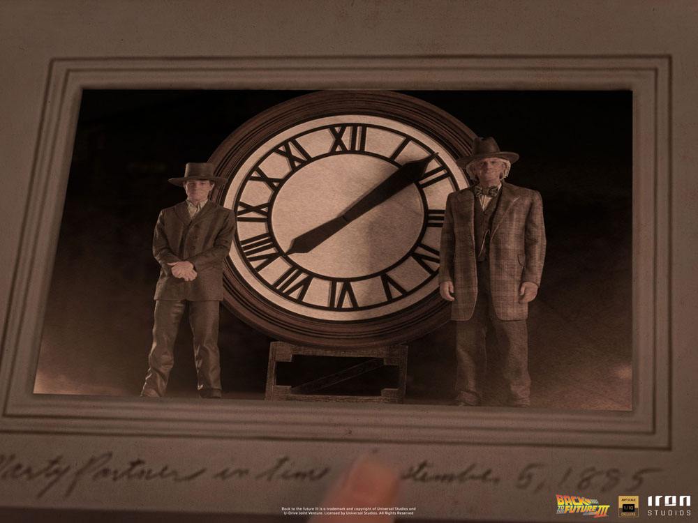 IRON STUDIO - Back to the Future III DeLuxe Art Scale Statue 1:10 Marty and Doc at The Clock