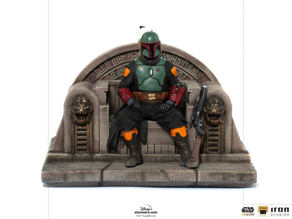 IRON STUDIO - Star Wars The Mandalorian DeLuxe Art Scale Statue 1:10 Boba Fett on Thrones