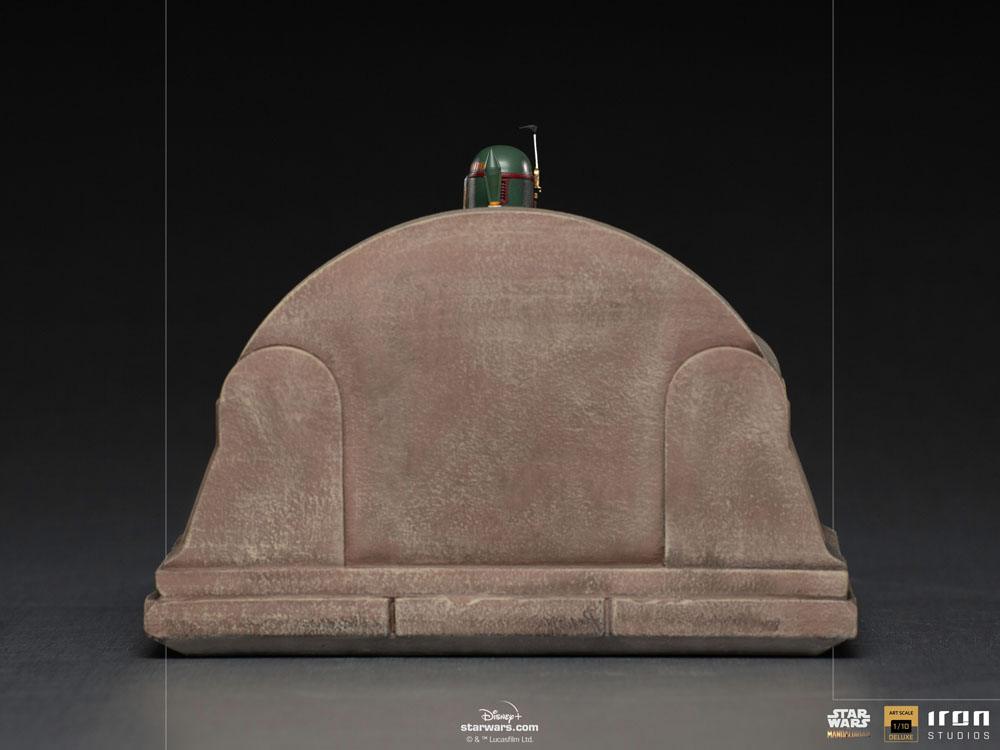 IRON STUDIO - Star Wars The Mandalorian DeLuxe Art Scale Statue 1:10 Boba Fett on Thrones
