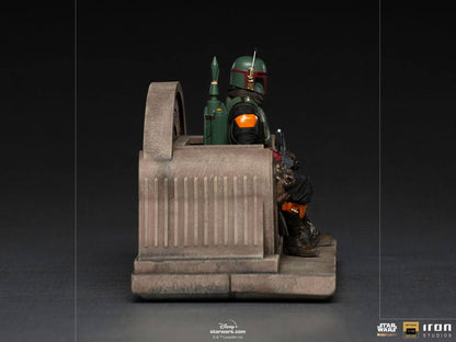 IRON STUDIO - Star Wars The Mandalorian DeLuxe Art Scale Statue 1:10 Boba Fett on Thrones