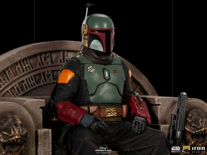 IRON STUDIO - Star Wars The Mandalorian DeLuxe Art Scale Statue 1:10 Boba Fett on Thrones