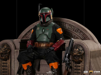 IRON STUDIO - Star Wars The Mandalorian DeLuxe Art Scale Statue 1:10 Boba Fett on Thrones