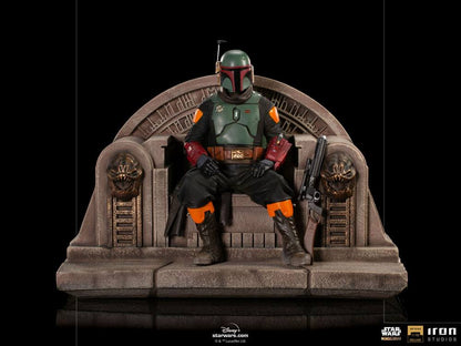 IRON STUDIO - Star Wars The Mandalorian DeLuxe Art Scale Statue 1:10 Boba Fett on Thrones