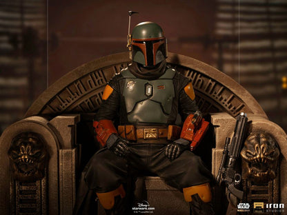 IRON STUDIO - Star Wars The Mandalorian DeLuxe Art Scale Statue 1:10 Boba Fett on Thrones