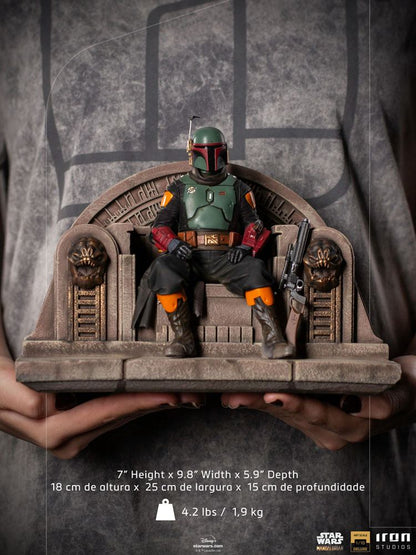 IRON STUDIO - Star Wars The Mandalorian DeLuxe Art Scale Statue 1:10 Boba Fett on Thrones
