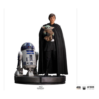 IRON STUDIO - Star Wars The Mandalorian Legacy Replica Statue 1:4 Luke Skywalker, R2-D2 & Grogu