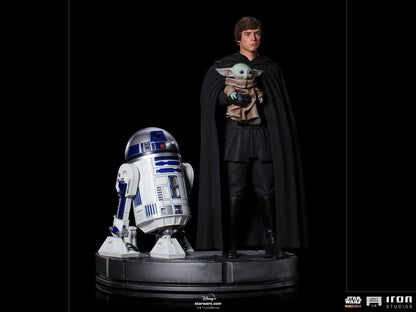 IRON STUDIO - Star Wars The Mandalorian Legacy Replica Statue 1:4 Luke Skywalker, R2-D2 & Grogu