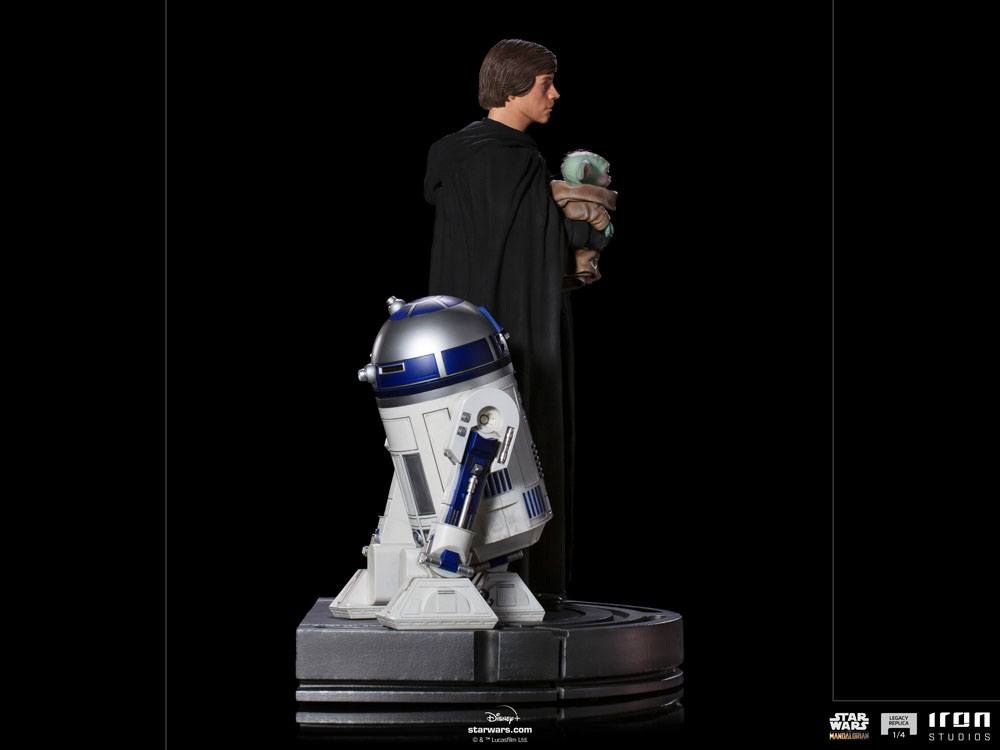 IRON STUDIO - Star Wars The Mandalorian Legacy Replica Statue 1:4 Luke Skywalker, R2-D2 & Grogu