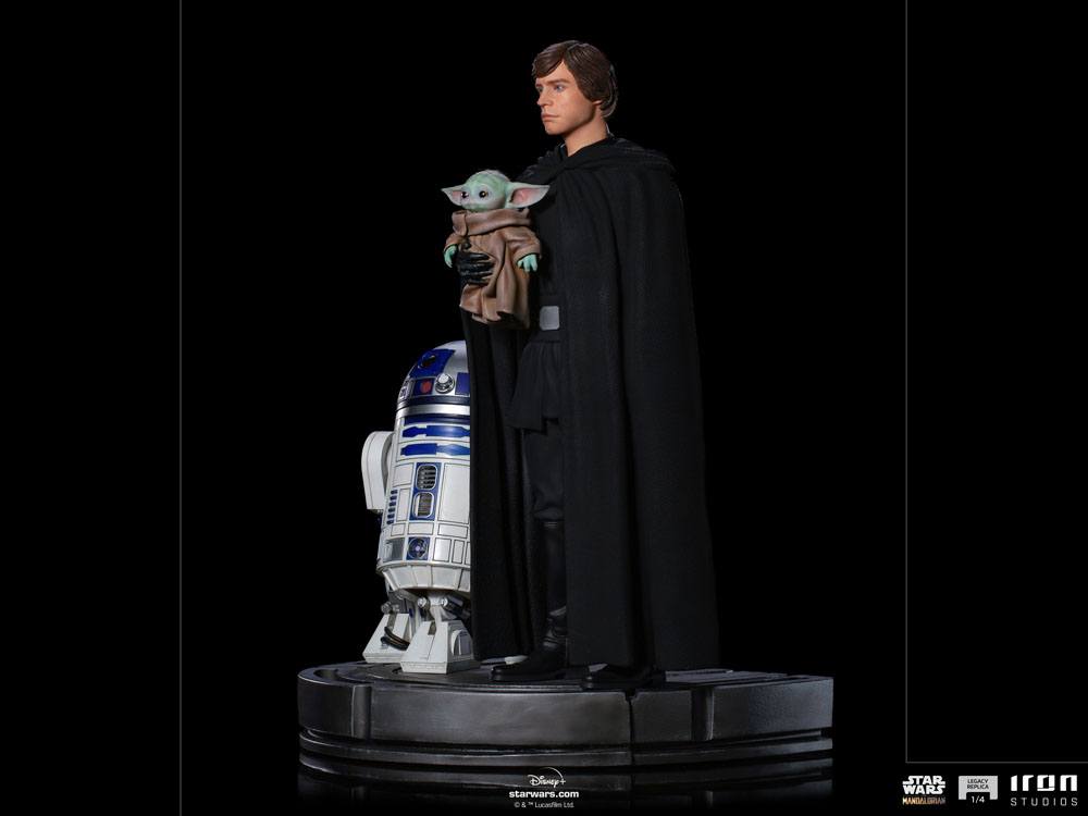 IRON STUDIO - Star Wars The Mandalorian Legacy Replica Statue 1:4 Luke Skywalker, R2-D2 & Grogu