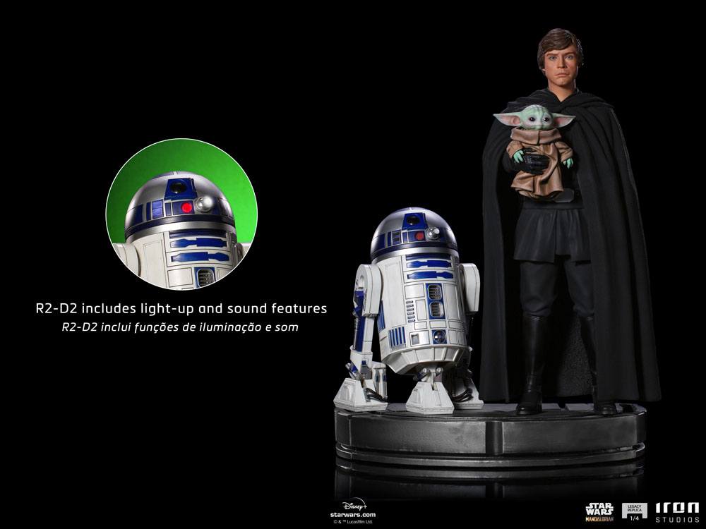 IRON STUDIO - Star Wars The Mandalorian Legacy Replica Statue 1:4 Luke Skywalker, R2-D2 & Grogu