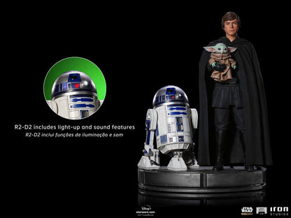 IRON STUDIO - Star Wars The Mandalorian Legacy Replica Statue 1:4 Luke Skywalker, R2-D2 & Grogu