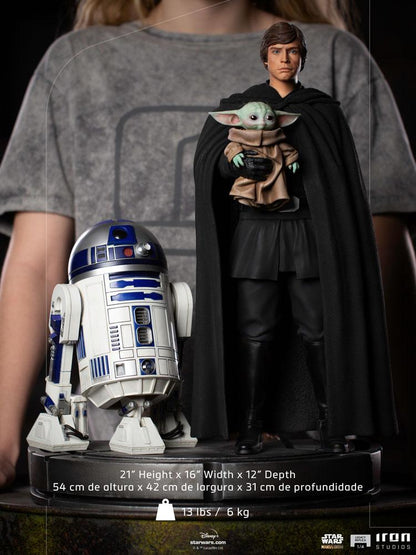 IRON STUDIO - Star Wars The Mandalorian Legacy Replica Statue 1:4 Luke Skywalker, R2-D2 & Grogu