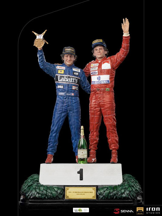 IRON STUDIO - Ayrton Senna DeLuxe Art Scale Statue 1:10 Alain Prost & Ayrton Senna (The Last Podium 1993)