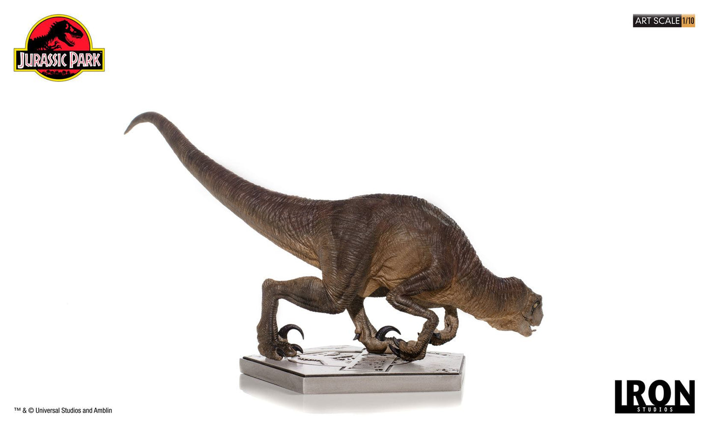 IRON STUDIO - Jurassic Park Crounching Velociraptor 1:10 Scale