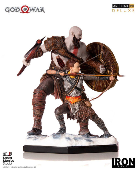 IRON STUDIO - God of War DeLuxe Art Scale Statue 1:10 Kratos & Atreus