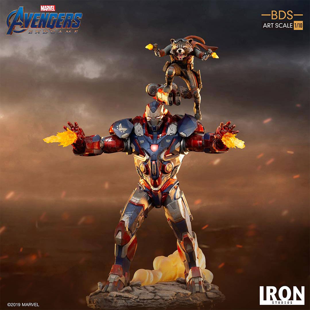 IRON STUDIO - Marvel - Avengers Endgame BDS Art Scale Statue 1:10 Iron Patriot & Rocket