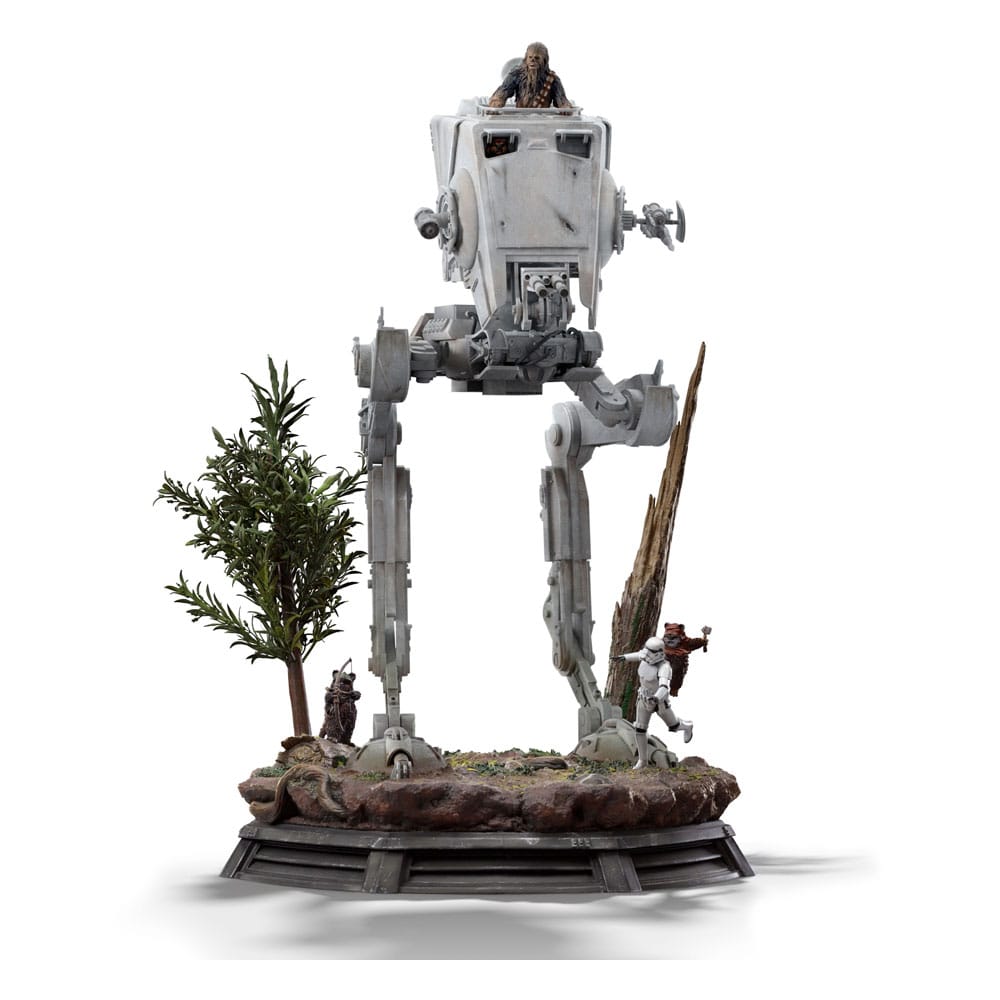 IRON STUDIOS - Star Wars Demi Art Scale Statue 1/20 AT-ST and Chewbacca