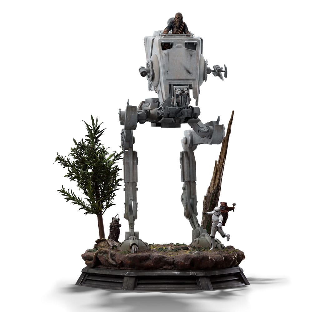 IRON STUDIOS - Star Wars Demi Art Scale Statue 1/20 AT-ST and Chewbacca