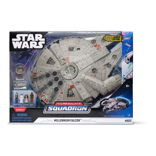 JAZWES - Micro Galaxy Squadron Feature Vehicle with Figures Millennium Falcon