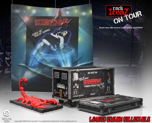 KNUCKLEBONZ - Scorpions Rock Ikonz on Tour World Tour 1984 Road Case Statue + Stage BackDrop