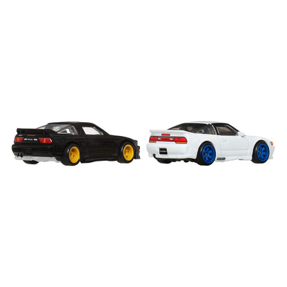 MATTEL - Hot Wheels Premium Car Culture Diecast Vehicle 2-Pack 1/64 '96 Nissan 180SX Type X & Nissan SilEighty