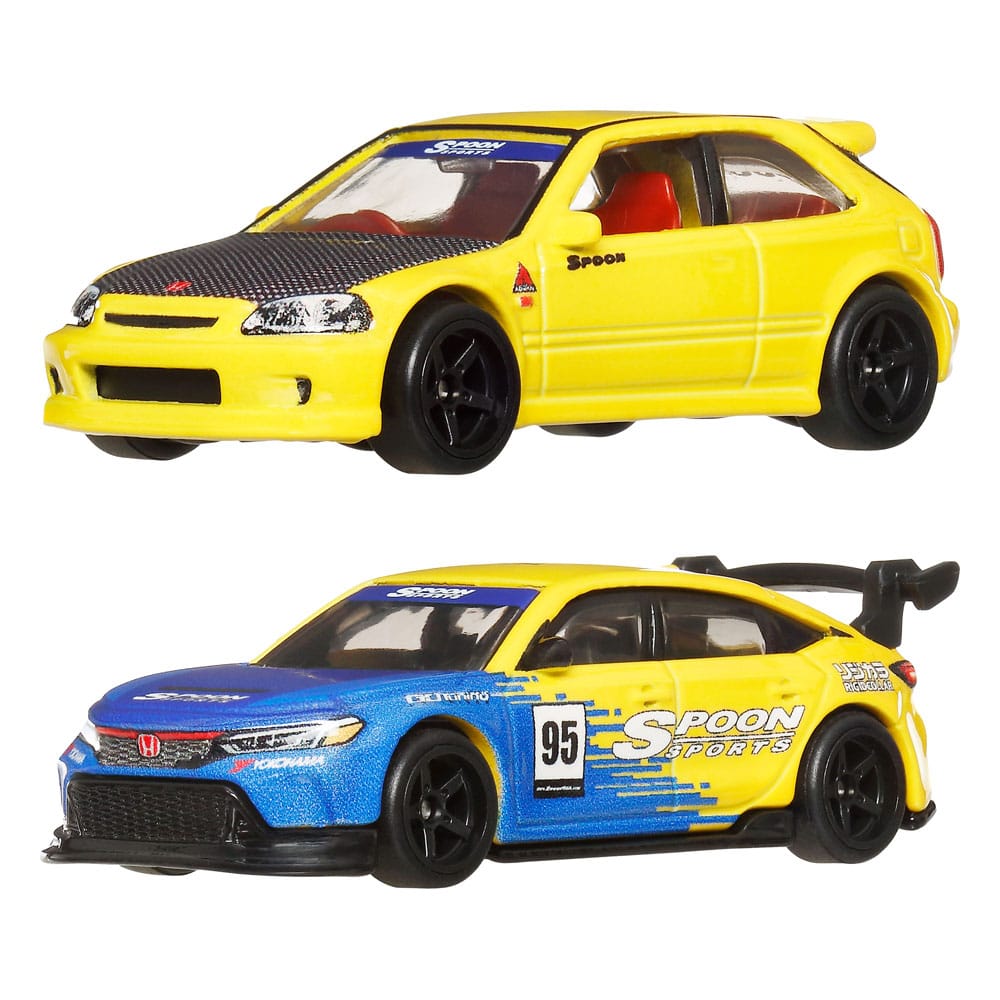 MATTEL - Hot Wheels Premium Car Culture Diecast Vehicle 2-Pack 1/64 '99 Honda Civic Type R (EK9) & Honda Civic Type R
