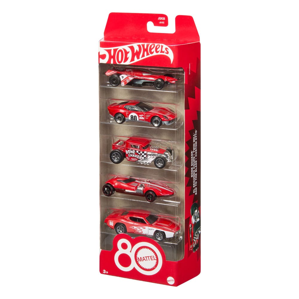 MATTEL - Hot Wheels Diecast Vehicle 5-Pack 1/64 80th Anniversary