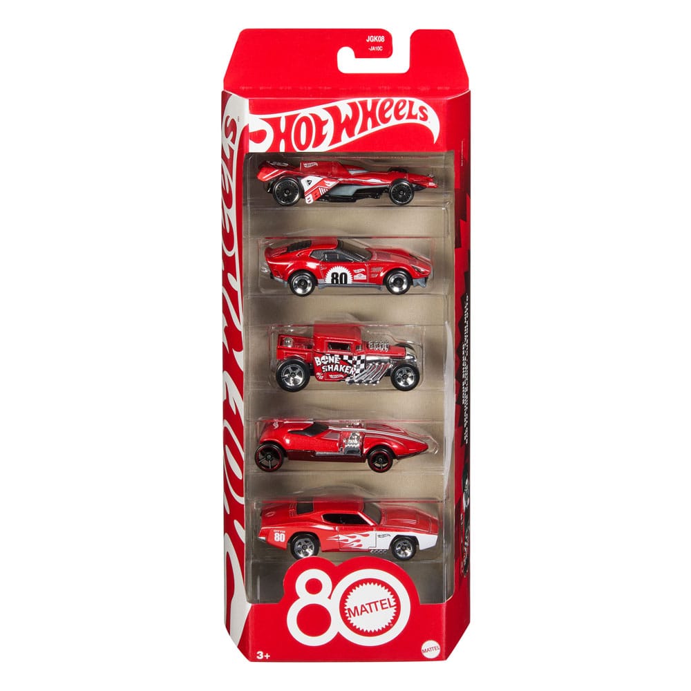 MATTEL - Hot Wheels Diecast Vehicle 5-Pack 1/64 80th Anniversary