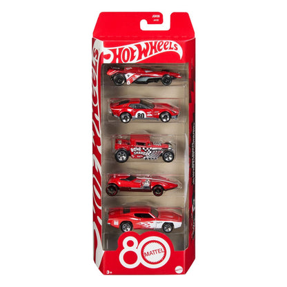 MATTEL - Hot Wheels Diecast Vehicle 5-Pack 1/64 80th Anniversary