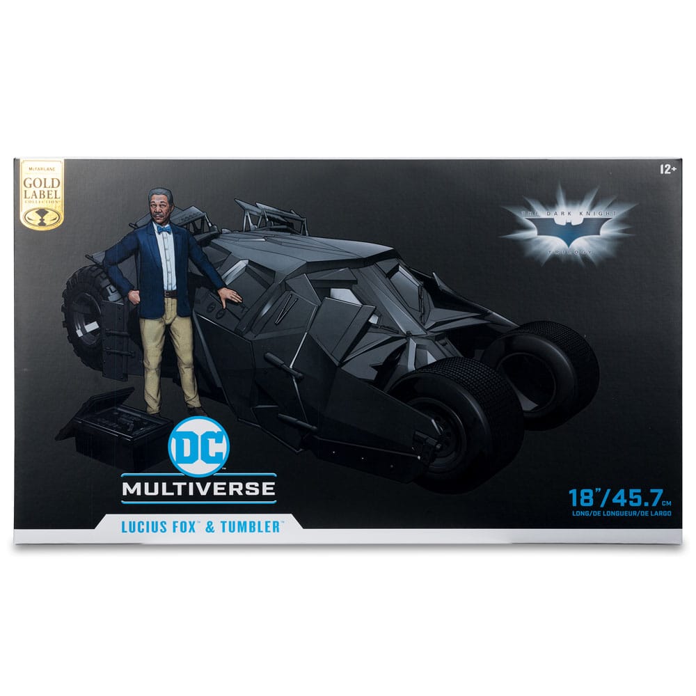 Mc FARLANE TOYS - DC Multiverse Vehicle Tumbler with Lucuis Fox (The Dark Knight) (Gold Label)