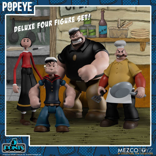 MEZCO - Popeye 5 Points Action Figure DeLuxe Box Set