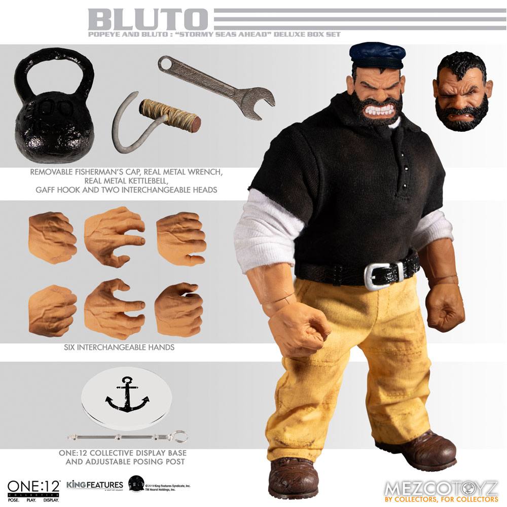 MEZCO - Popeye Action Figure 112 Popeye & Bluto Stormy Seas Ahead DeLuxe Box Set